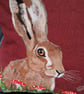 Needle Felted Hare & Mushroom Cushion  Pillow  Handmade Woodland Forest Decor - Image 8