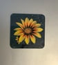 Gazania 9.5cm cork backed coaster 