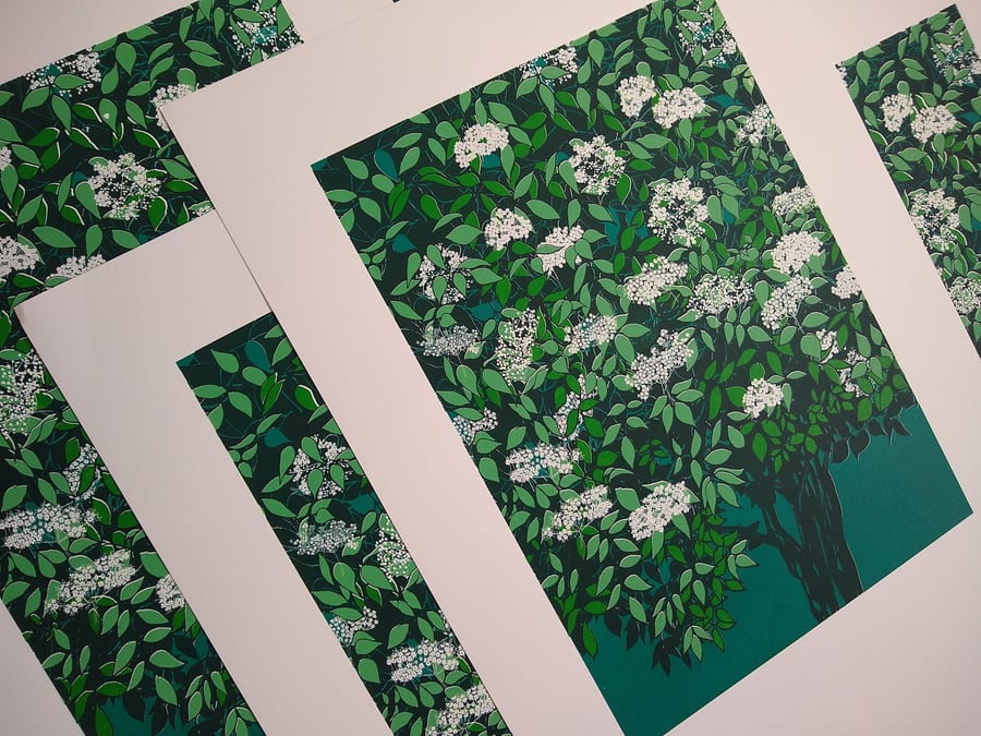 Elder Tree Green original screen TEST PRINT