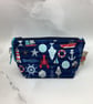 Seaside makeup bag, Nautical zip bag, 2 size options, Handmade - Image 5