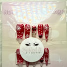 Christmas snowflake & gem press ons 