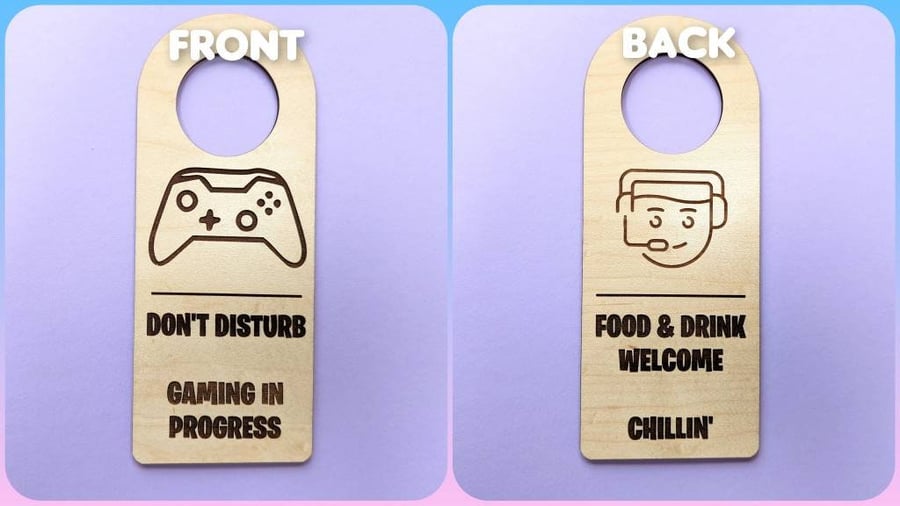 Gaming in progress sign, Free to enter sign, Do Not Disturb Sign Teenager Gaming