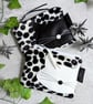 Black and White Animal Print Cat Motif Purse or Small Makeup bag (incl P&P)
