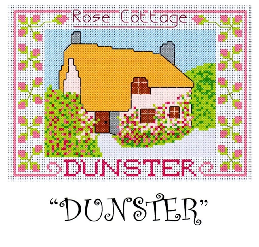 Rose Cottage Dunster Cross Stitch Kit Size 7" x 5"  Full Kit
