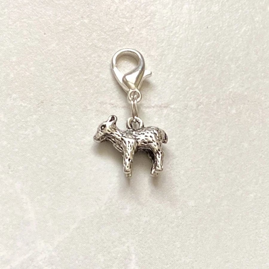 Sheep clip of charm, 3D lamb, Easter gift, zipper pull. bag charm