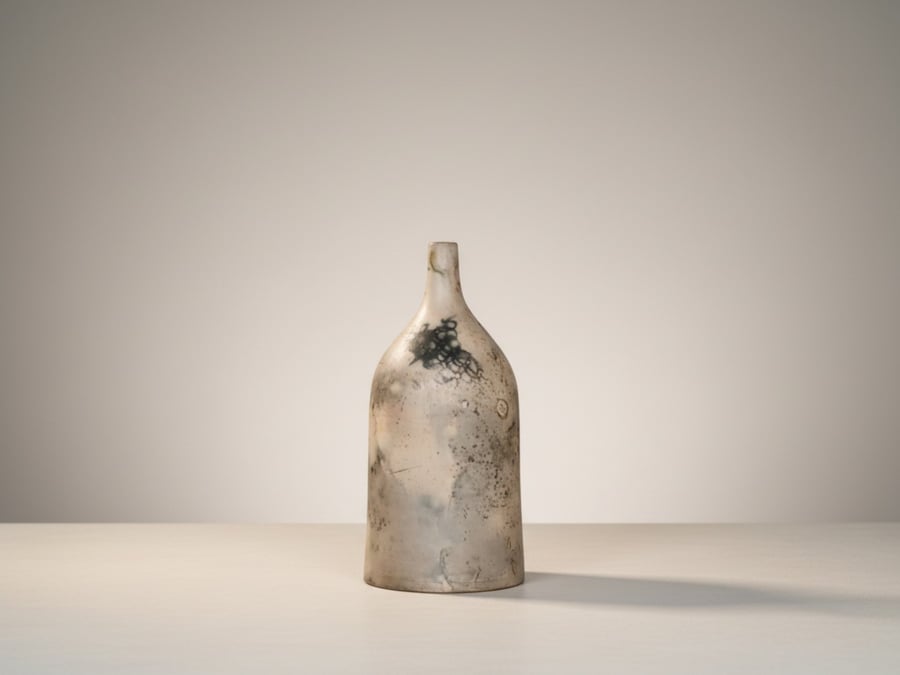 Handmade ornamental ceramic bottle 