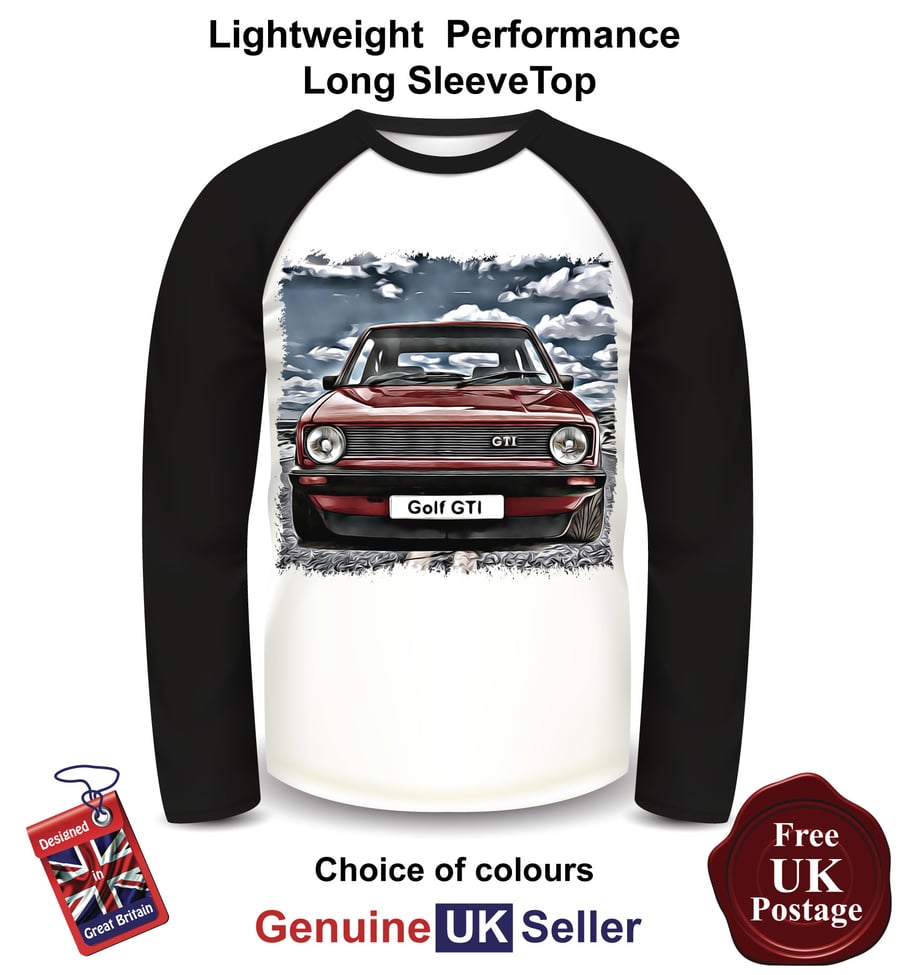 Golf MK1, Golf Mens Long Sleeve T Shirt, Red Golf MK1 Mens Top, 