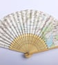 Unique handmade Fan, created using recycled map paper 
