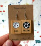 Alphabet Abacus Dado Pallone Earrings - Dice Ball - Old Stock - Super Seconds - Image 1