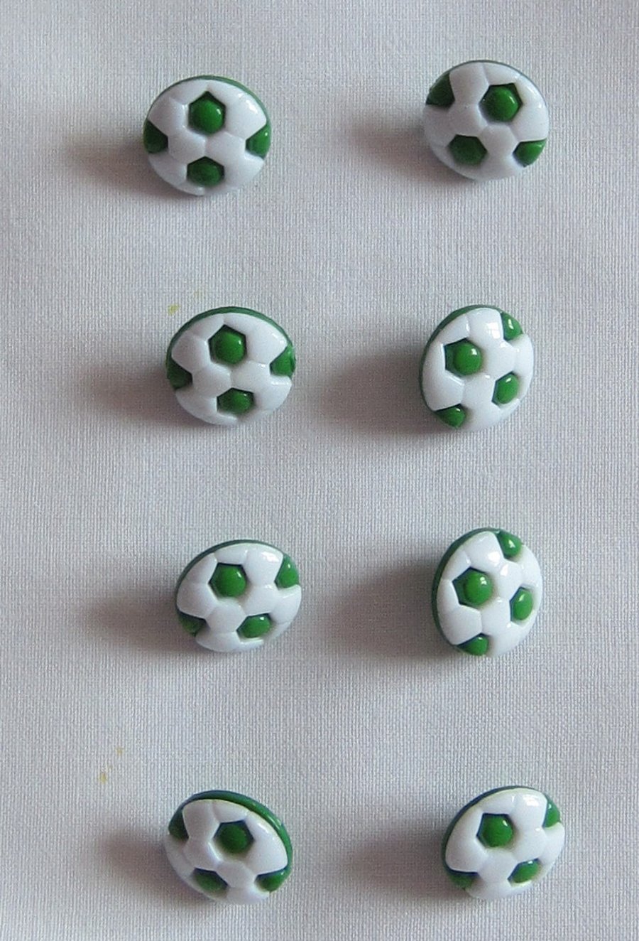 10 Green and White Football Buttons