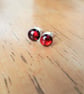Red Abalone Studs, Small Paua Shell Earrings, Sterling Silver Jewellery - Image 5
