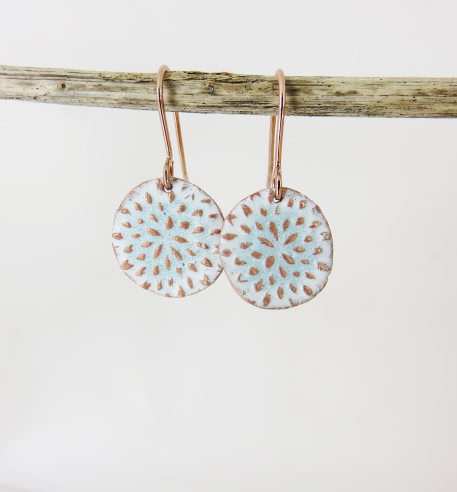 Textured Copper Dangles with Double Sided Design