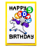 Cute Unicorn 5th Birthday Card For Girl, Boy, Niece, Nephew, Sister, Brother - Image 8