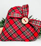 TARTAN CHRISTMAS HEART DECORATION - red tartan fabric heart - Image 5