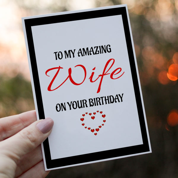 Amazing Wife Birthday Card, Birthday Card for Wife, Birthday Card, Wife Card