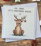 Pack of 8 Funny Christmas Cards - Reindeer & Snail Festive Mini Cards - Image 2