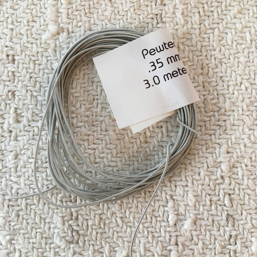 Pewter Tin Silver Thread wire .35 mm x 3 meter length