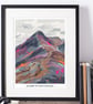 A4 Framed (choice of colours) Cat Bells Lake District Art Print