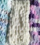Hand-knitted infinity cosy chunky winter scarf in white purple pink lilac - Image 4
