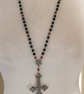 Large inverted cross rosary style necklace - Image 3