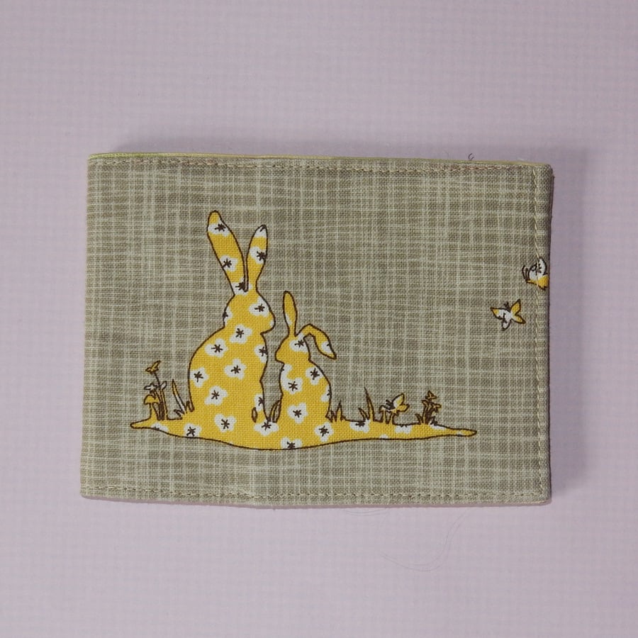 Card wallet yellow rabbits