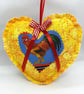 Handmade Easter Hanging Decorations Set – Yellow Chicken Bunny Heart Duck Orname