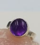 Chunky Amethyst Cabochon Sterling Silver Ring - Image 5