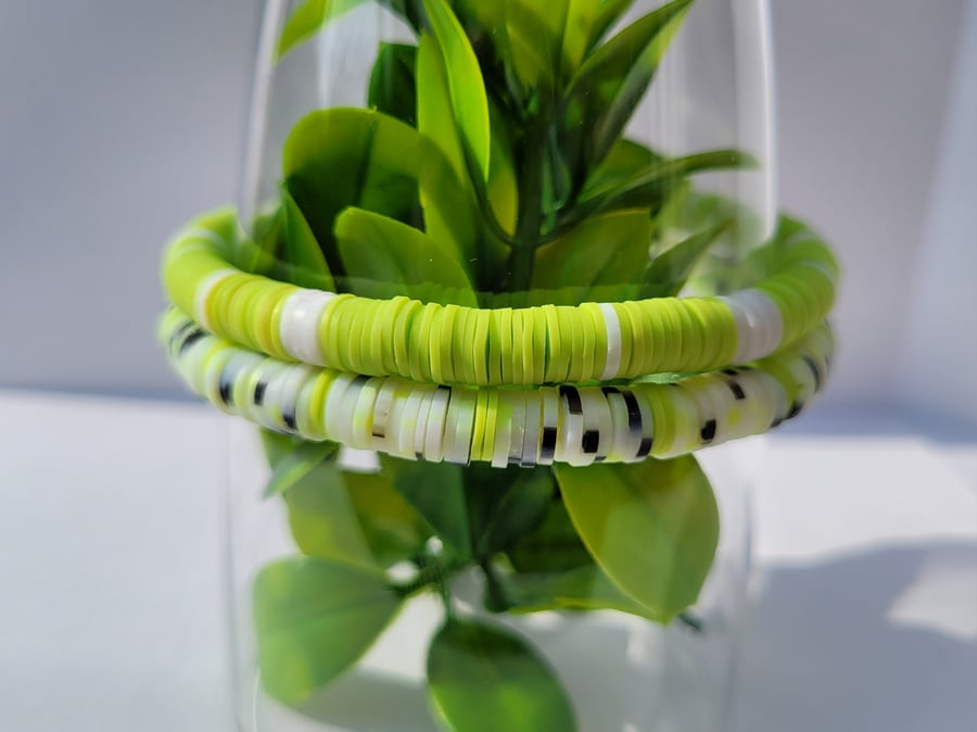 Unisex Bracelet set, jewellery set, handmade jewellery,  Neon