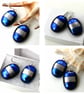 Handmade Fused Dichroic Glass Earrings 300 Blue Silver - Image 5