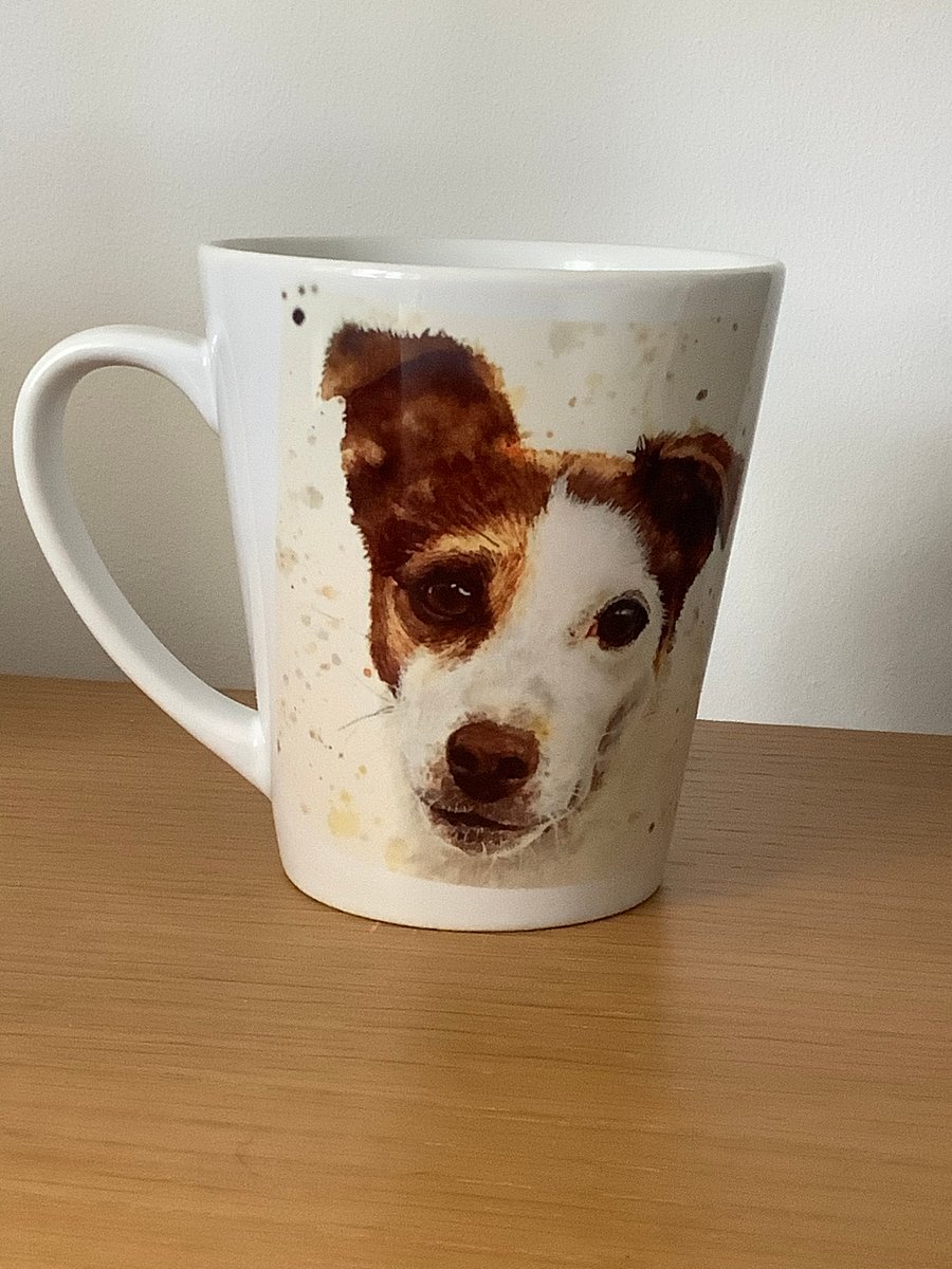 Jack Russell design Latte  Mug, Coffee mug ,dog design. Free P&P