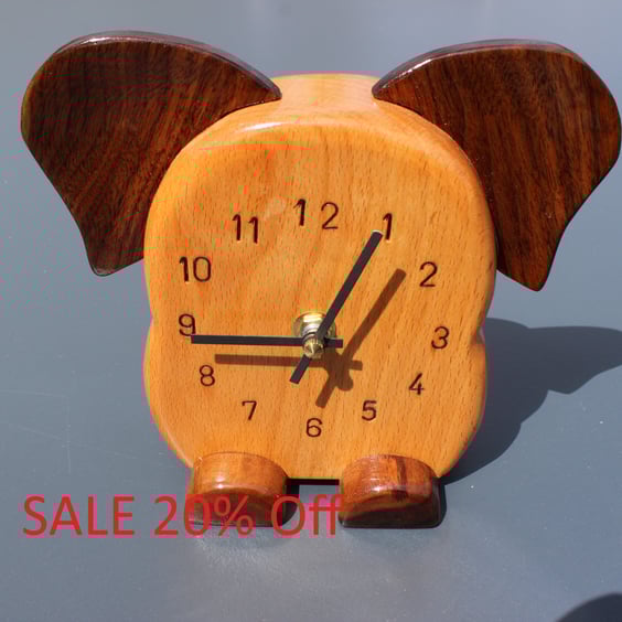 Beech Wood Elephant Clock