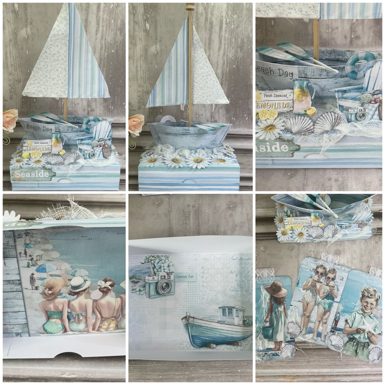 Box with a Boat and Postcards by Carolee Crafts CR 0003