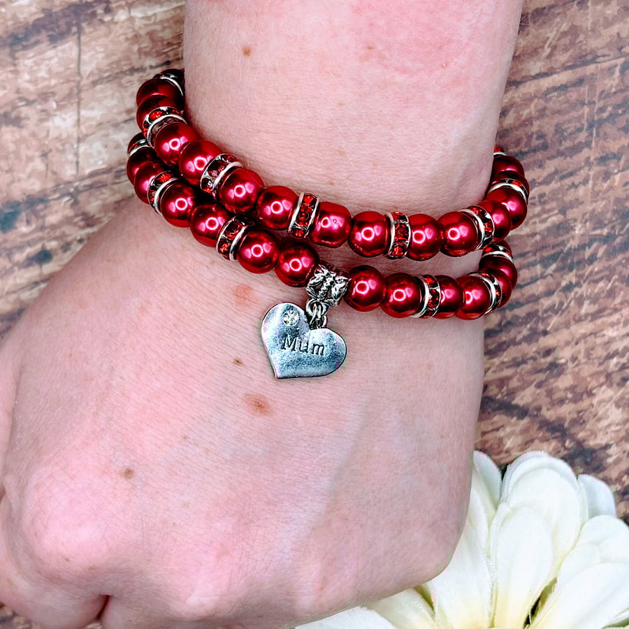 Double Stacking Stretchy Bracelet - Handmade - Mother's Day Gift