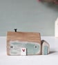 Little Handmade Painted Wooden House with Teeny Side Shed