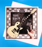 Guitar Birthday Card, Handmade, Decoupage