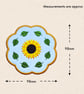 Sunflower Candle Coaster - Embroidered Floral Home Decor - Image 2