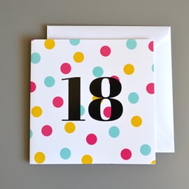 18th Birthday Card for Her - Eighteen - 18 - Eighteenth Birthday Card