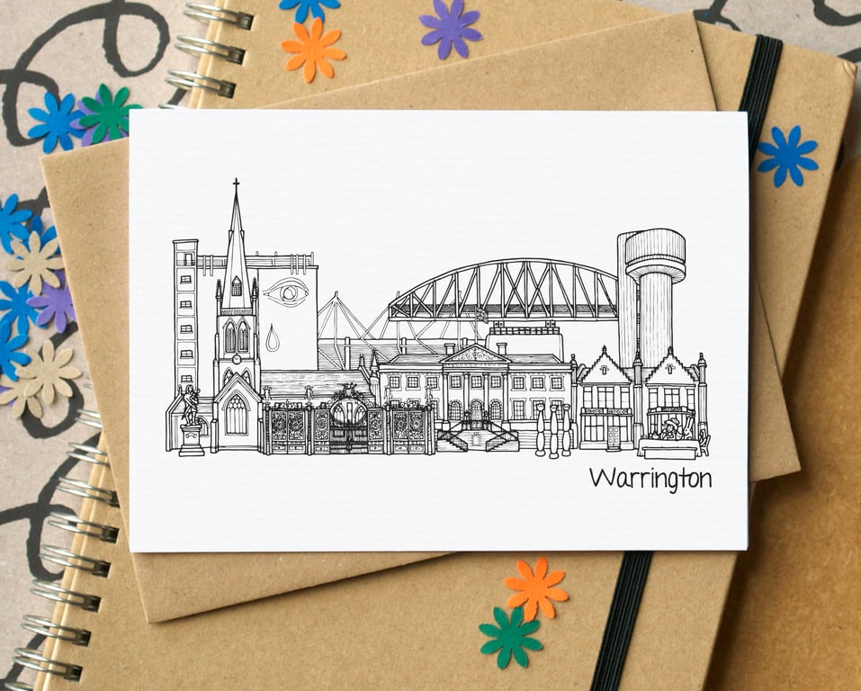 Warrington Skyline Greetings Card