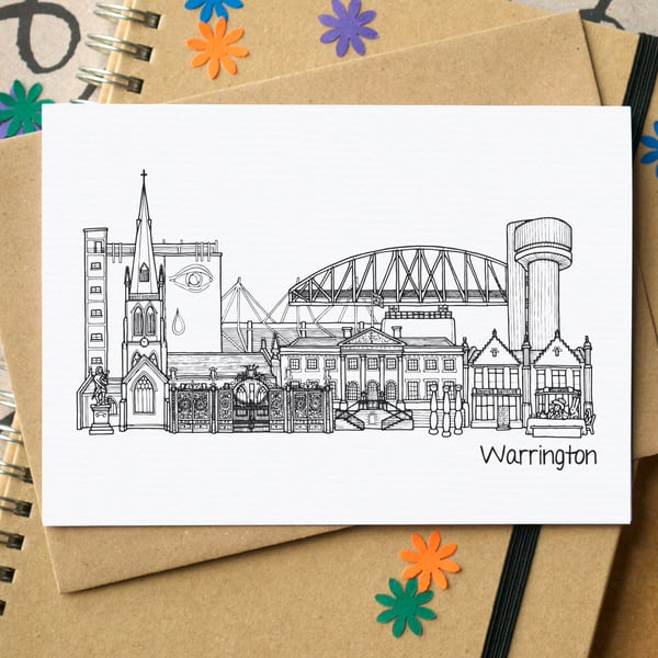 Warrington Skyline Greetings Card