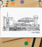Warrington Skyline Greetings Card - Image 1