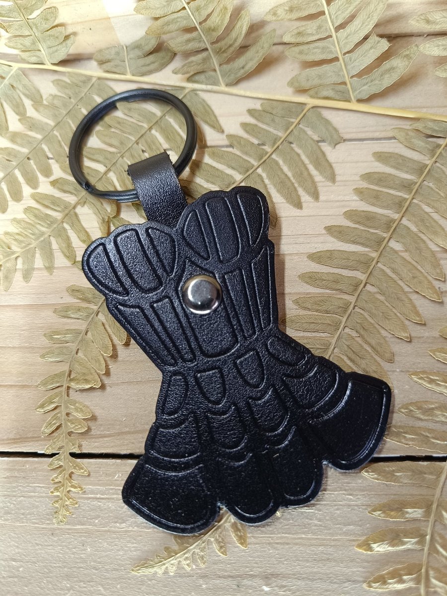 Real leather corset keyring 