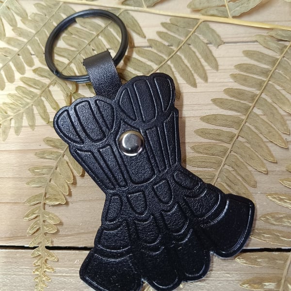 Real leather corset keyring 