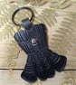 Real leather corset keyring 