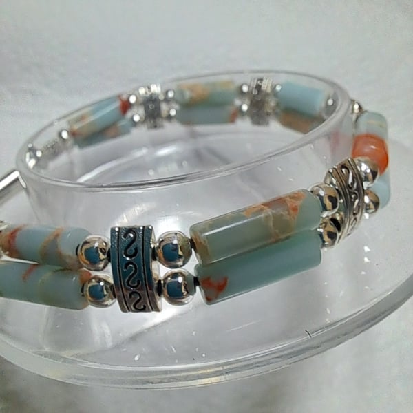 Leather Beaded Bracelet 