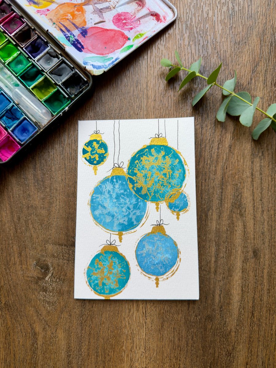 Christmas Card Watercolour Hand Painted