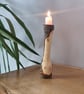 Hand Turned Rustic Hawthorn Candle Holder – Natural Wooden Home Decor