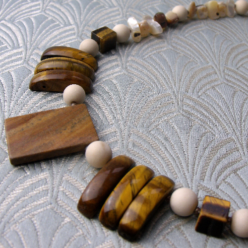 Tigers Eye Necklace, Brown Gemstone Necklace, Brown Necklace BB99