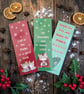 Cute Cat Christmas Bookmarks Pack or Single - Gloss Laminated - Monty & Mabel