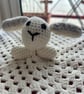 Handmade Crochet Bunny Snuggle Blanket, Baby Comforter, Bunny Lovey - Image 5