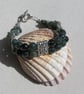 Green Moss Agate Gemstone Beaded Chakra Bracelet "Meadow Dew" - Image 2